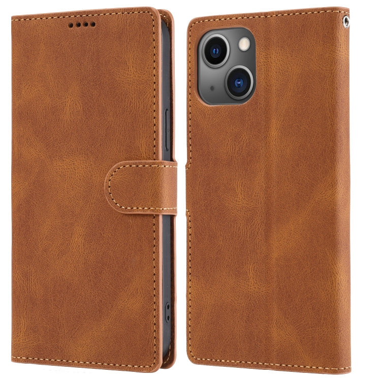 For iPhone 14 Fantasy Classic Skin-feel Calfskin Texture Leather Case