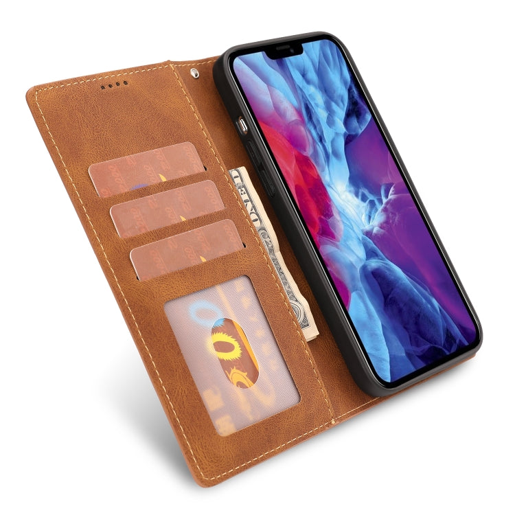 For iPhone 14 Fantasy Classic Skin-feel Calfskin Texture Leather Case