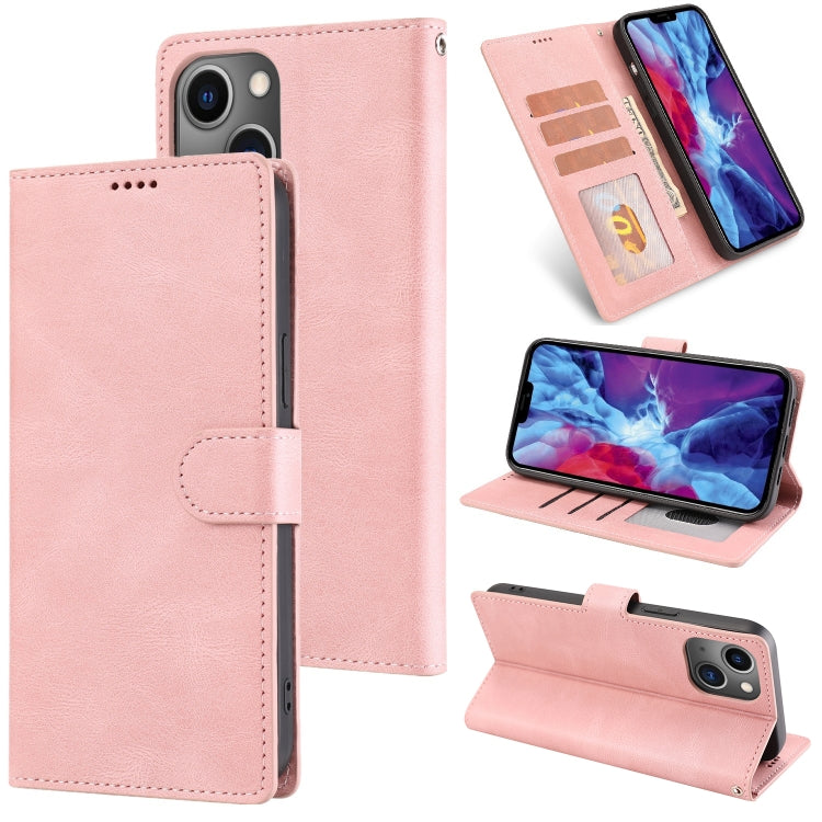 For iPhone 14 Plus  Fantasy Classic Skin-feel Calfskin Texture Leather Case