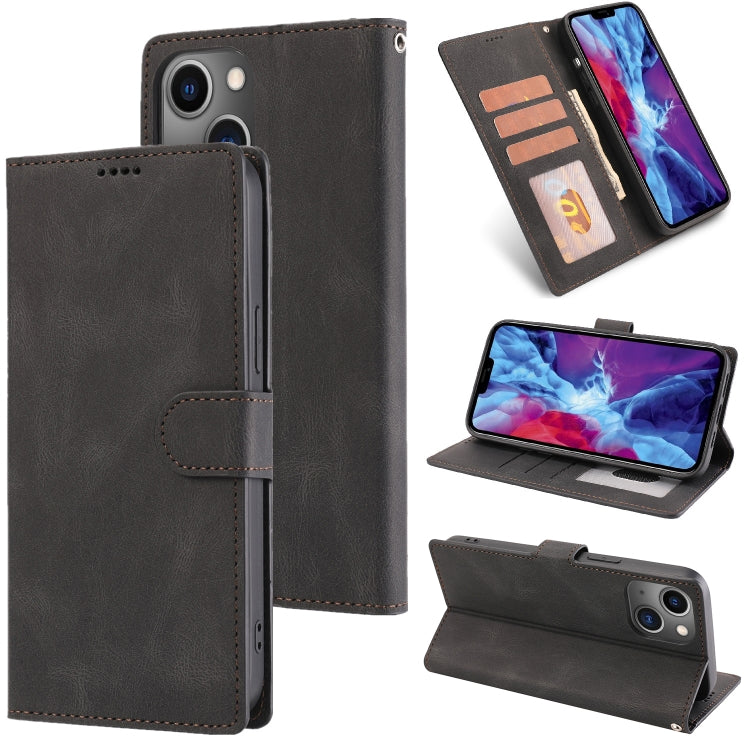 For iPhone 14 Plus  Fantasy Classic Skin-feel Calfskin Texture Leather Case