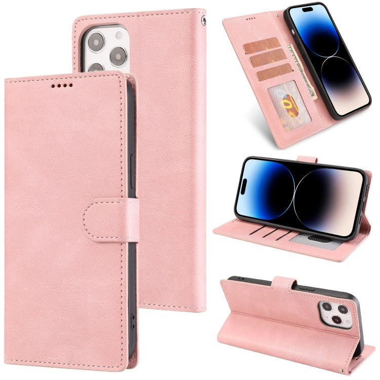 For iPhone 14 Pro Max Fantasy Classic Skin-feel Calfskin Texture Leather Case