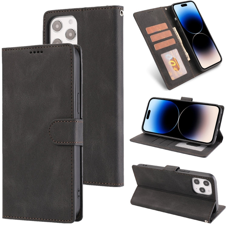 For iPhone 14 Pro Max Fantasy Classic Skin-feel Calfskin Texture Leather Case