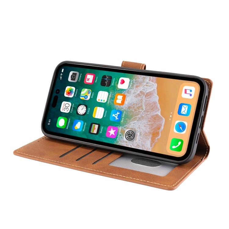 For iPhone 14 Pro Max Fantasy Classic Skin-feel Calfskin Texture Leather Case