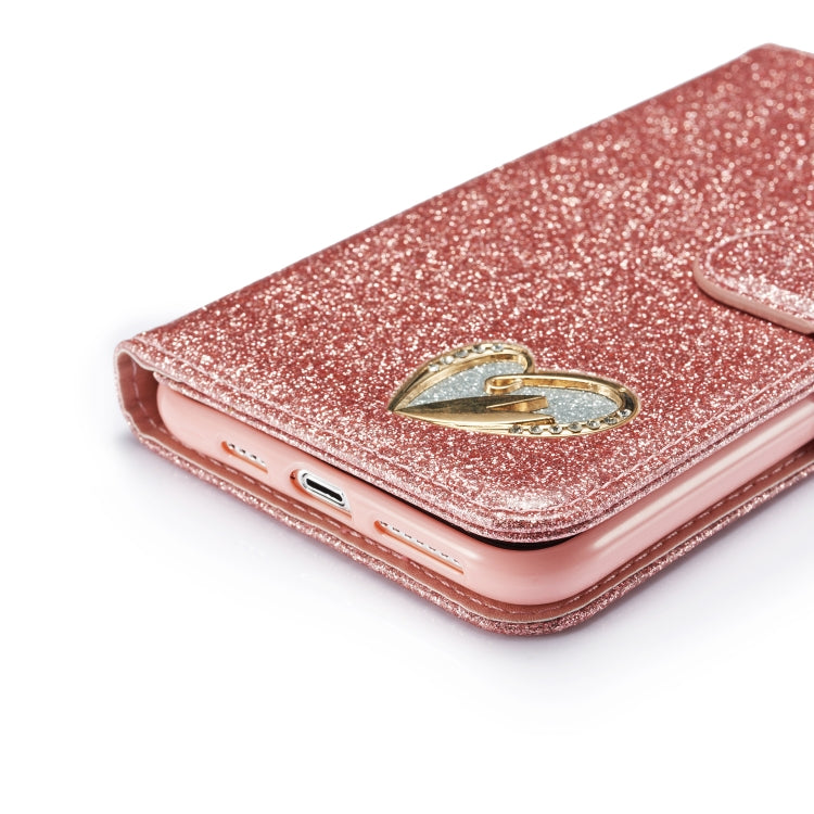 For iPhone 11 Pro Glitter Powder Love Leather Phone Case