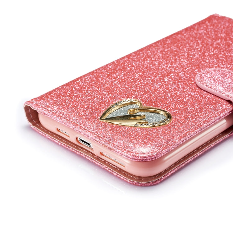 For iPhone 11 Pro Glitter Powder Love Leather Phone Case