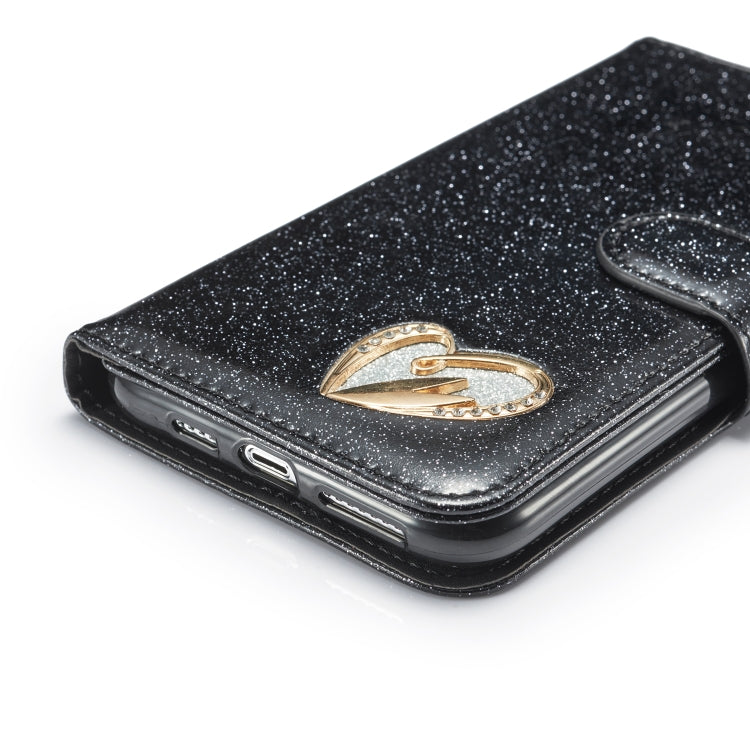 For iPhone 11 Pro Glitter Powder Love Leather Phone Case