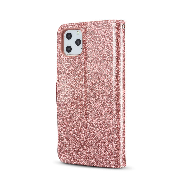 For iPhone 11 Pro Max Glitter Powder Love Leather Phone Case