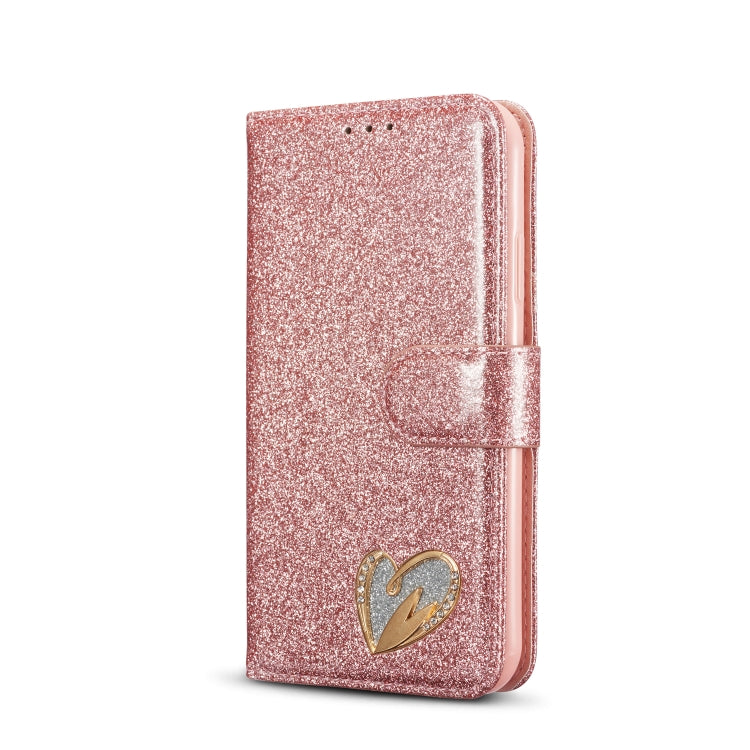 For iPhone 11 Glitter Powder Love Leather Phone Case