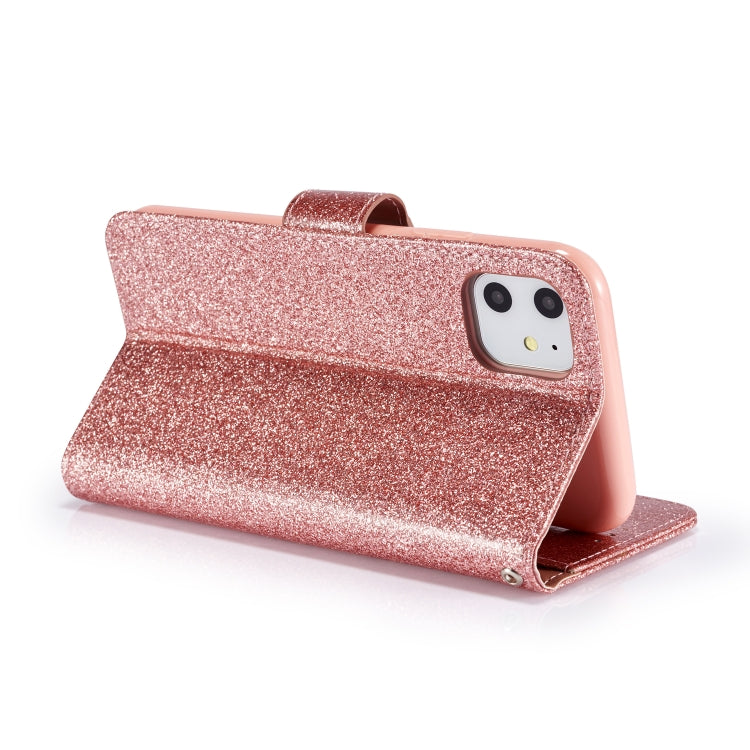 For iPhone 11 Glitter Powder Love Leather Phone Case