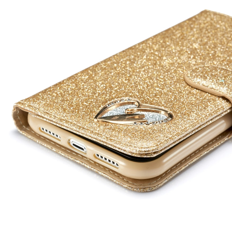 For iPhone 11 Glitter Powder Love Leather Phone Case