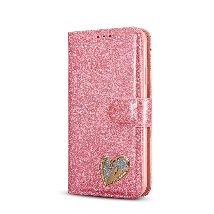For iPhone 11 Glitter Powder Love Leather Phone Case