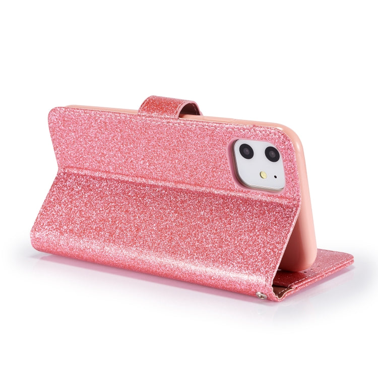 For iPhone 11 Glitter Powder Love Leather Phone Case
