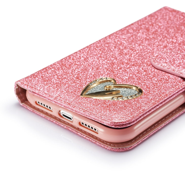For iPhone 11 Glitter Powder Love Leather Phone Case