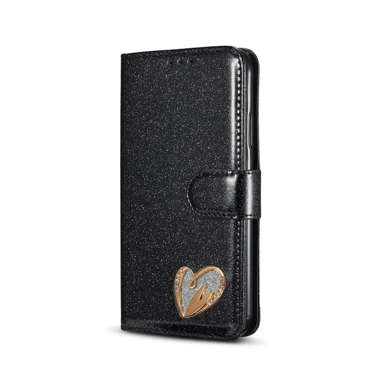 For iPhone 11 Glitter Powder Love Leather Phone Case