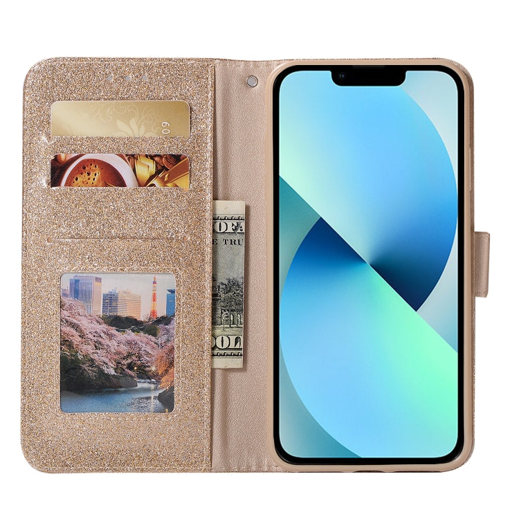 For iPhone XS Max Glitter Powder Love Leather Phone Case