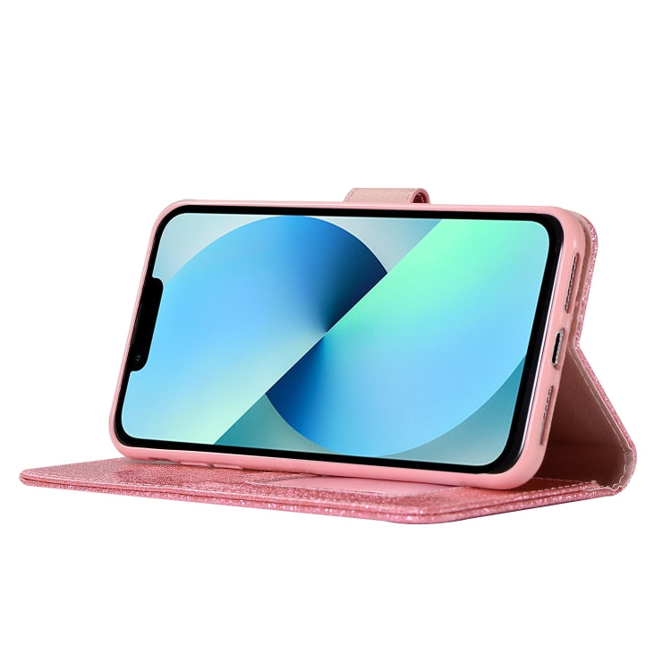For iPhone XS Max Glitter Powder Love Leather Phone Case