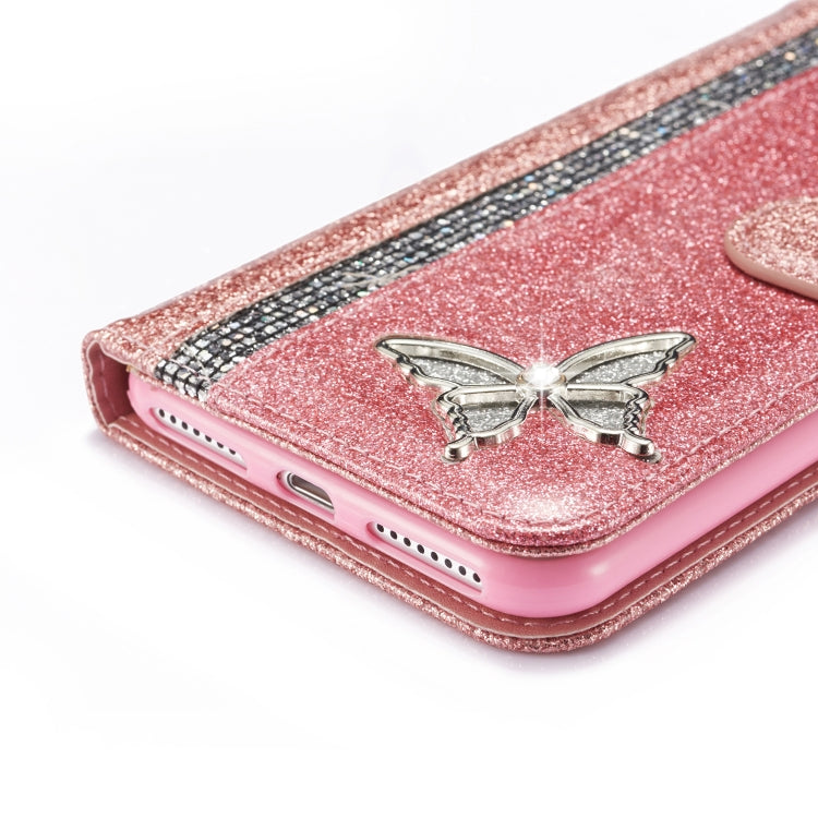 Glitter Powder Butterfly Leather Phone Case For iPhone 7 Plus/8 Plus