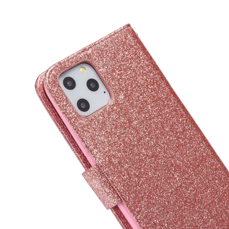 For iPhone 11 Pro Glitter Powder Butterfly Leather Phone Case