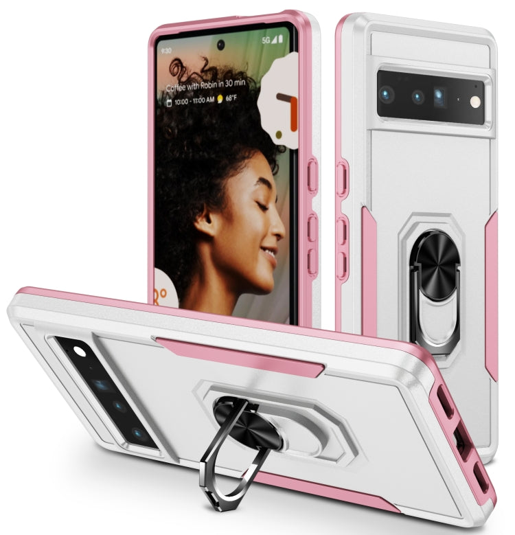 For Google Pixel 7 Pro Ring Kickstand Heavy Duty Shockproof Phone Case