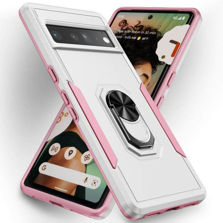 For Google Pixel 7 Pro Ring Kickstand Heavy Duty Shockproof Phone Case
