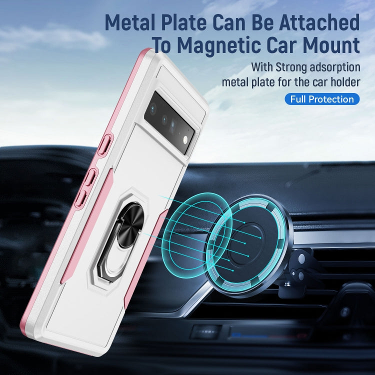 For Google Pixel 7 Pro Ring Kickstand Heavy Duty Shockproof Phone Case