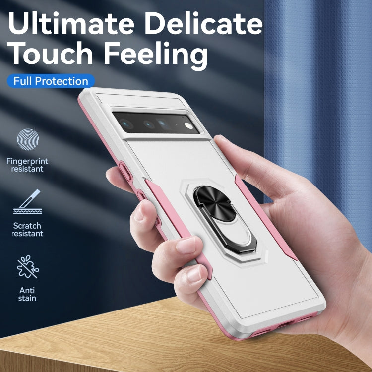 For Google Pixel 7 Pro Ring Kickstand Heavy Duty Shockproof Phone Case