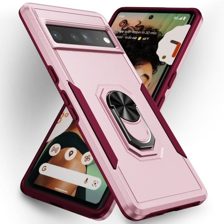 For Google Pixel 7 Pro Ring Kickstand Heavy Duty Shockproof Phone Case