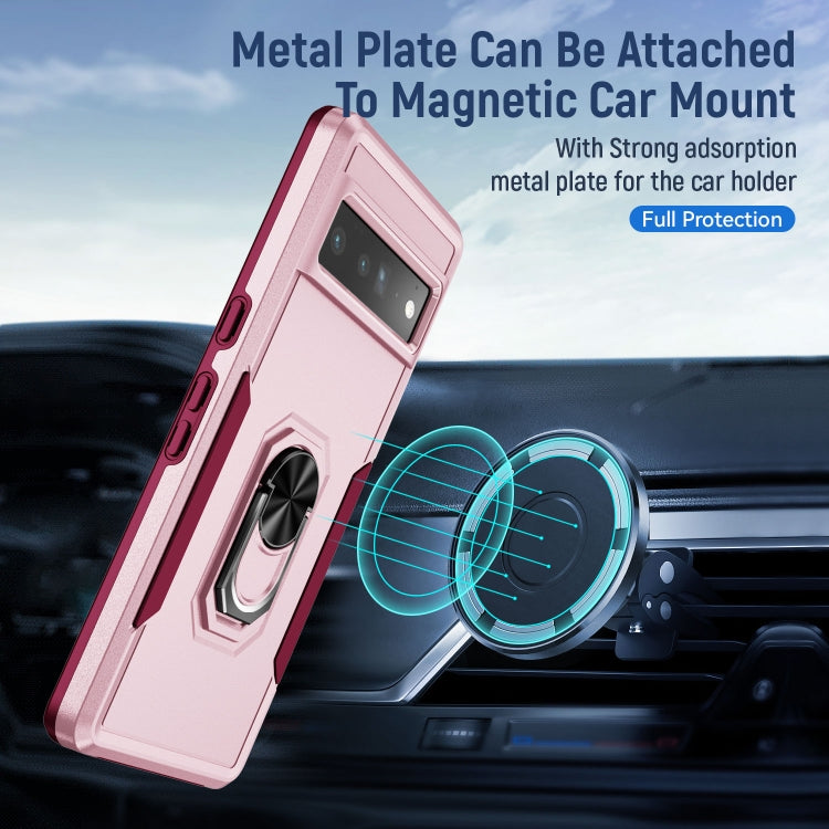 For Google Pixel 7 Pro Ring Kickstand Heavy Duty Shockproof Phone Case