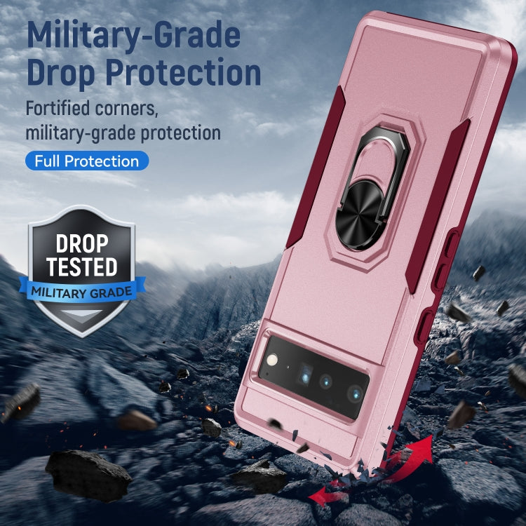 For Google Pixel 7 Pro Ring Kickstand Heavy Duty Shockproof Phone Case