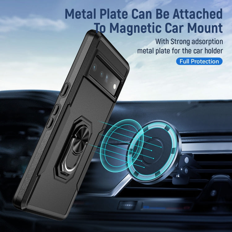 For Google Pixel 7 Pro Ring Kickstand Heavy Duty Shockproof Phone Case