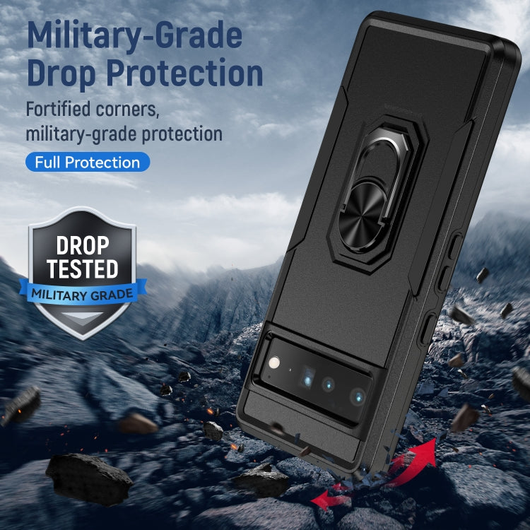 For Google Pixel 7 Pro Ring Kickstand Heavy Duty Shockproof Phone Case