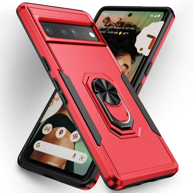 For Google Pixel 7 Pro Ring Kickstand Heavy Duty Shockproof Phone Case