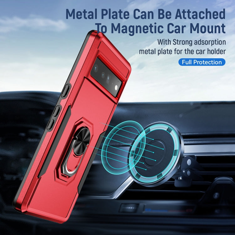 For Google Pixel 7 Pro Ring Kickstand Heavy Duty Shockproof Phone Case