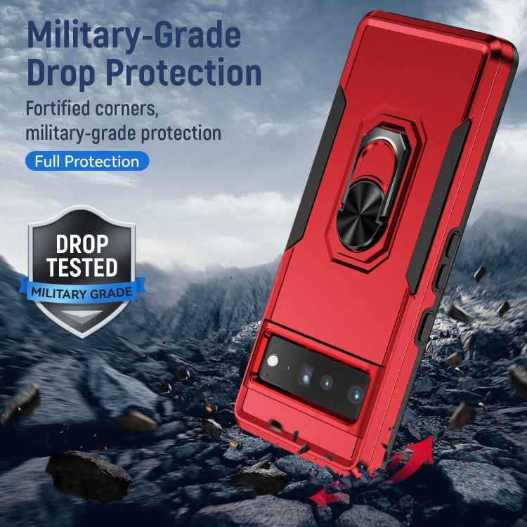For Google Pixel 7 Pro Ring Kickstand Heavy Duty Shockproof Phone Case