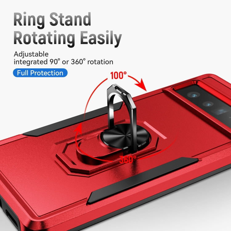 For Google Pixel 7 Pro Ring Kickstand Heavy Duty Shockproof Phone Case