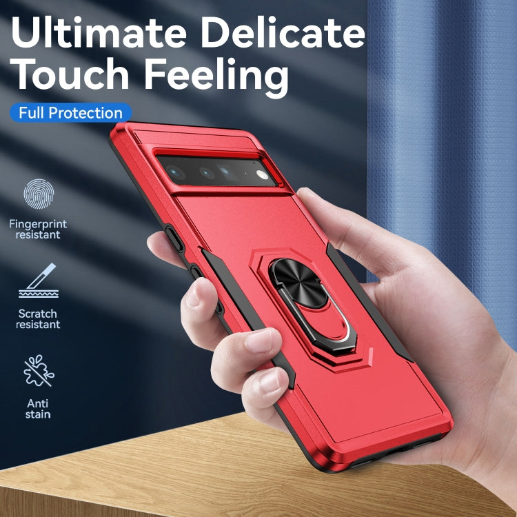 For Google Pixel 7 Pro Ring Kickstand Heavy Duty Shockproof Phone Case