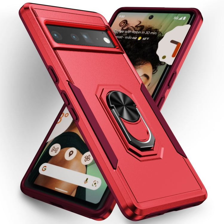 For Google Pixel 7 Pro Ring Kickstand Heavy Duty Shockproof Phone Case