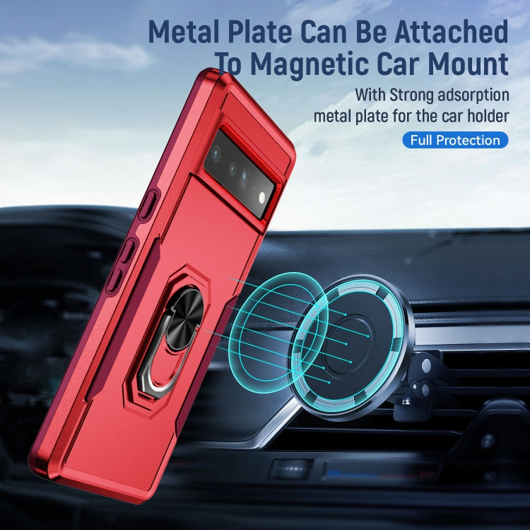 For Google Pixel 7 Pro Ring Kickstand Heavy Duty Shockproof Phone Case