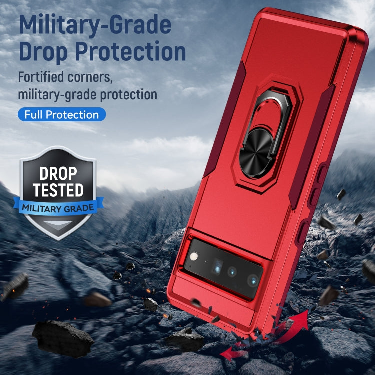 For Google Pixel 7 Pro Ring Kickstand Heavy Duty Shockproof Phone Case