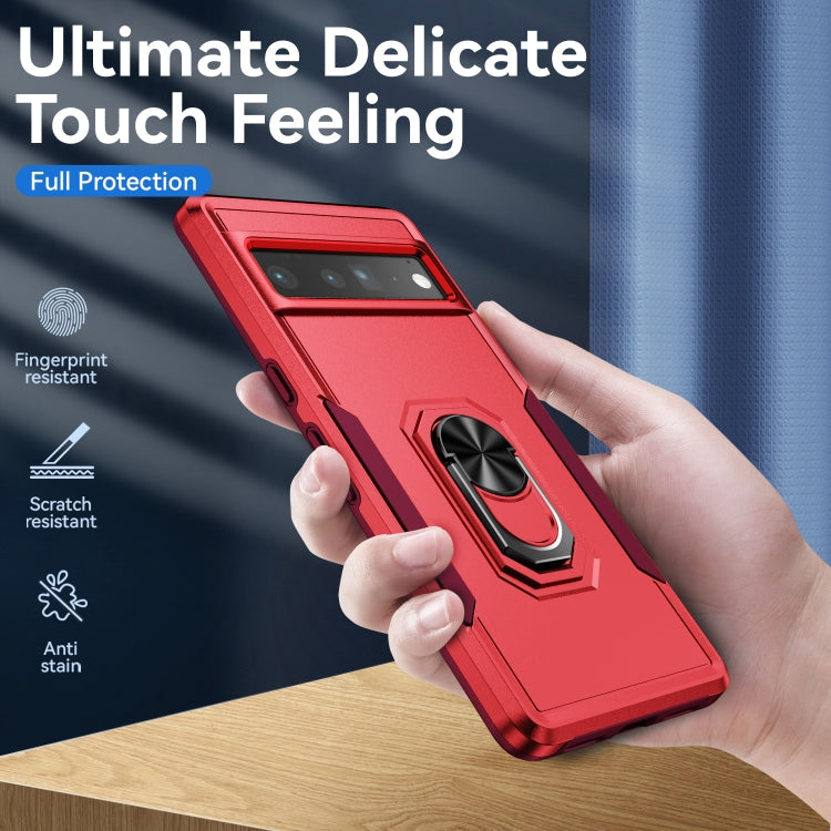 For Google Pixel 7 Pro Ring Kickstand Heavy Duty Shockproof Phone Case