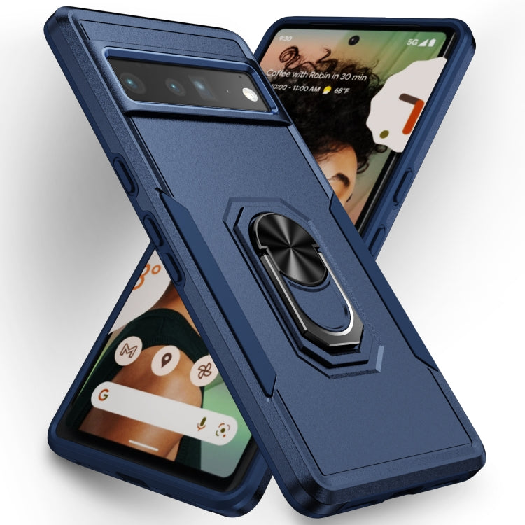 For Google Pixel 7 Pro Ring Kickstand Heavy Duty Shockproof Phone Case