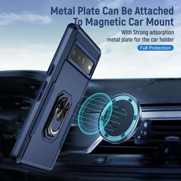 For Google Pixel 7 Pro Ring Kickstand Heavy Duty Shockproof Phone Case