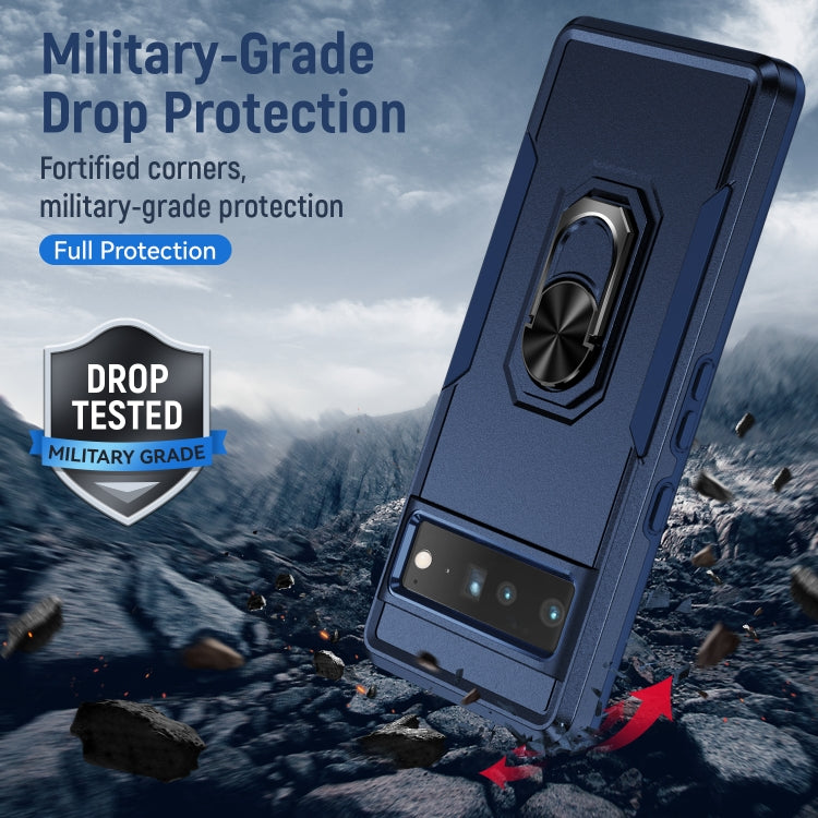 For Google Pixel 7 Pro Ring Kickstand Heavy Duty Shockproof Phone Case