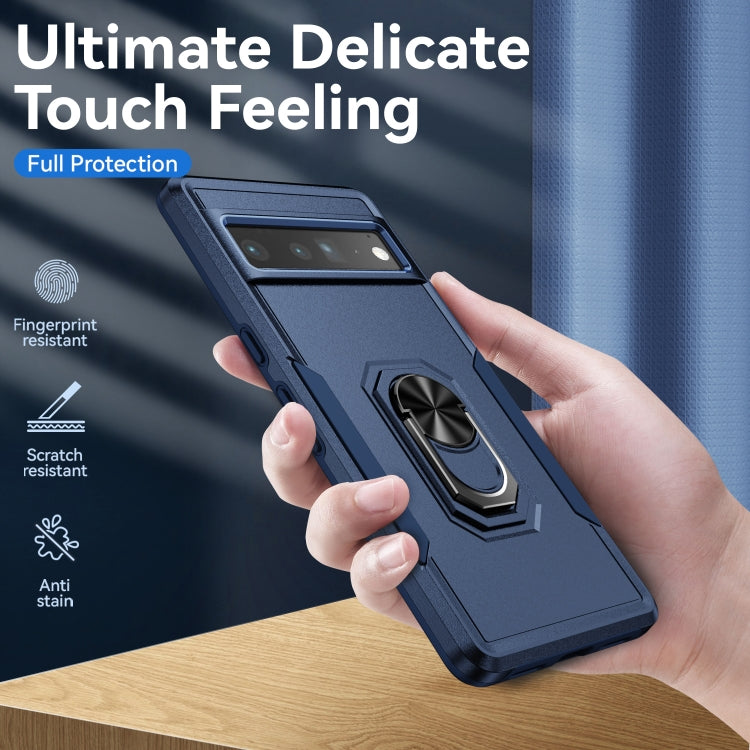 For Google Pixel 7 Pro Ring Kickstand Heavy Duty Shockproof Phone Case