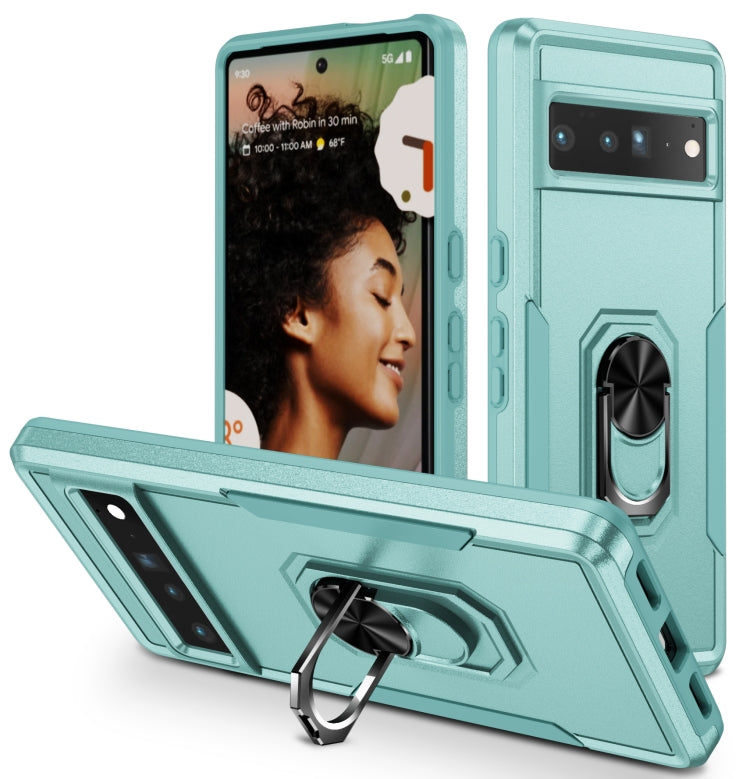For Google Pixel 7 Pro Ring Kickstand Heavy Duty Shockproof Phone Case