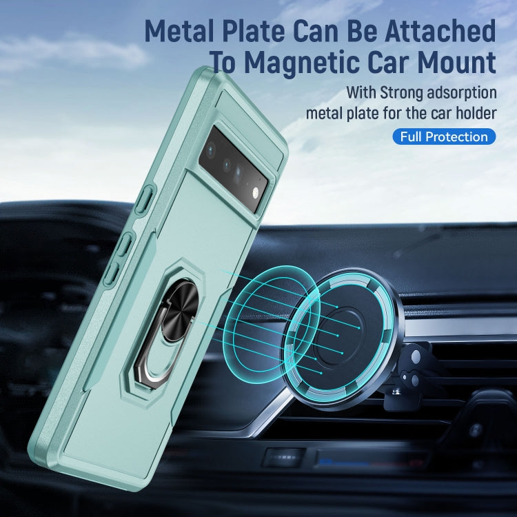 For Google Pixel 7 Pro Ring Kickstand Heavy Duty Shockproof Phone Case