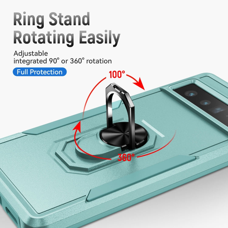For Google Pixel 7 Pro Ring Kickstand Heavy Duty Shockproof Phone Case