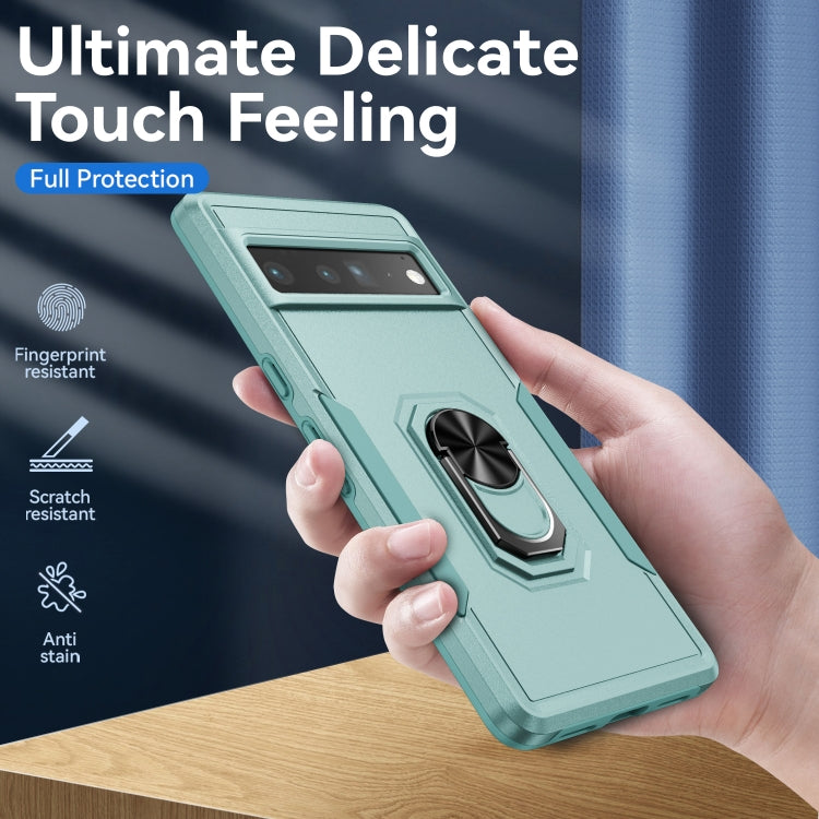 For Google Pixel 7 Pro Ring Kickstand Heavy Duty Shockproof Phone Case