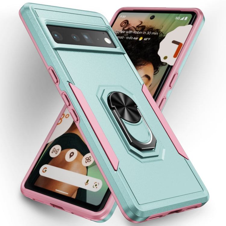 For Google Pixel 7 Pro Ring Kickstand Heavy Duty Shockproof Phone Case