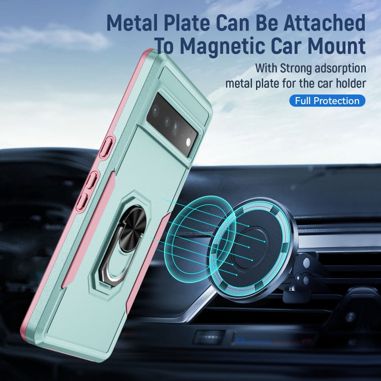 For Google Pixel 7 Pro Ring Kickstand Heavy Duty Shockproof Phone Case